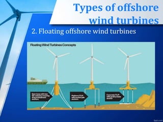 Types of offshore
wind turbines
2. Floating offshore wind turbines
 
