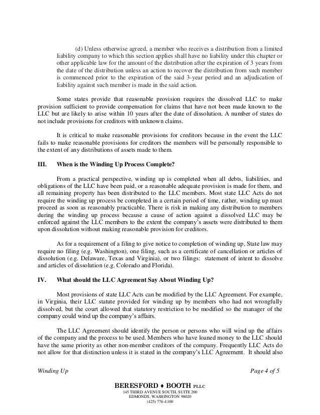 winding up an llc