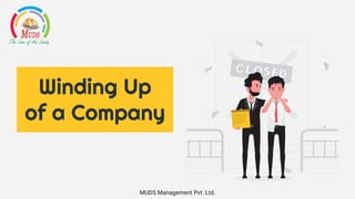 Winding Up
of a Company
MUDS Management Pvt. Ltd.
 