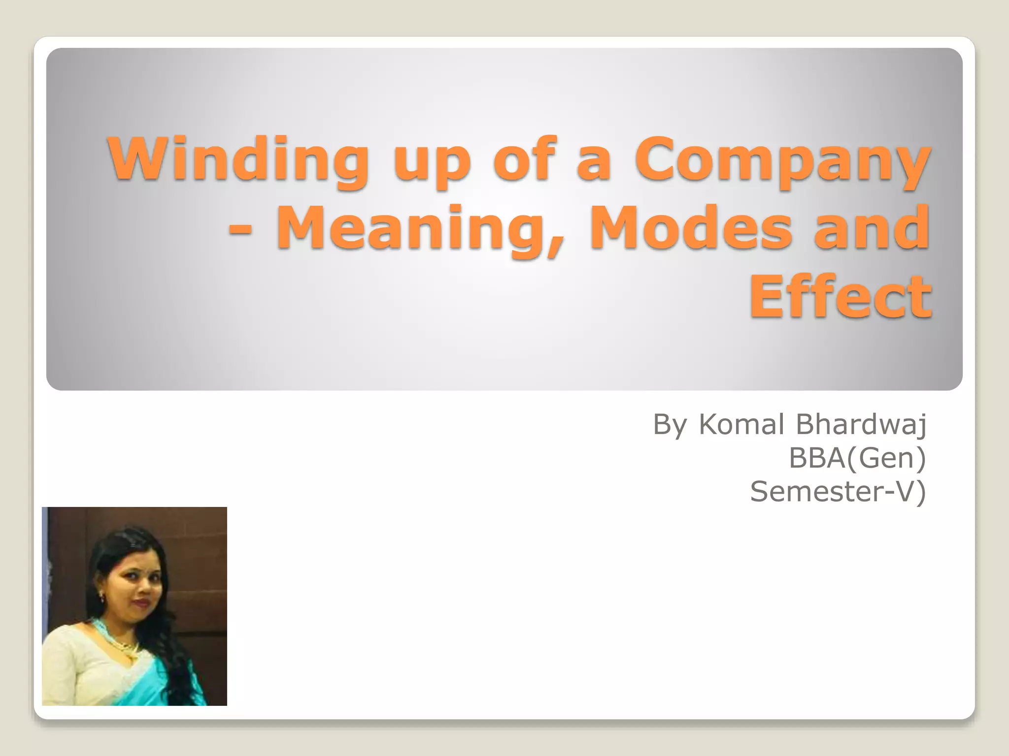 Winding Up Of A Company Meaning PPT Winding Up Of A Company Meaning PPT