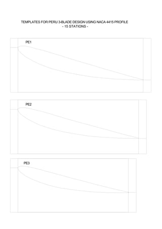 PE1
PE2
PE3
TEMPLATES FOR PERU 3-BLADE DESIGN USING NACA 4415 PROFILE
- 15 STATIONS -
 