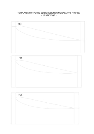 PE4
PE5
PE6
TEMPLATES FOR PERU 3-BLADE DESIGN USING NACA 4415 PROFILE
- 15 STATIONS -
 
