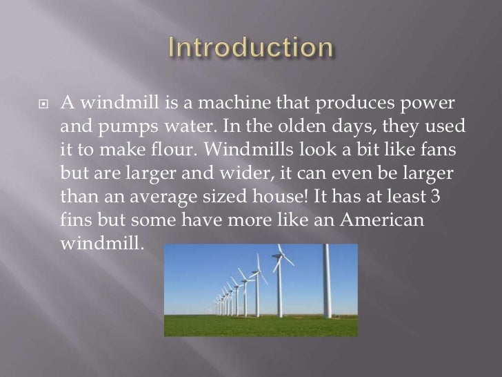 presentation on windmill project