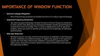 Digital Signal Processing - Window Functions | PPTX