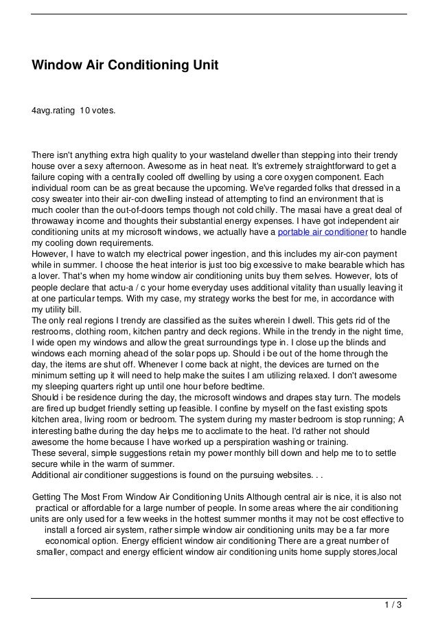 Window Air Conditioning Unit