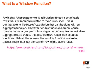 The Magic of Window Functions in Postgres | PDF