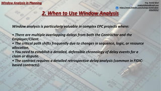 Window Analysis Window Analysis in delay analysis of Construction project | PDF