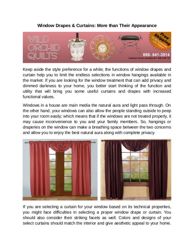 Window Drapes Curtains More Than Their Appearance