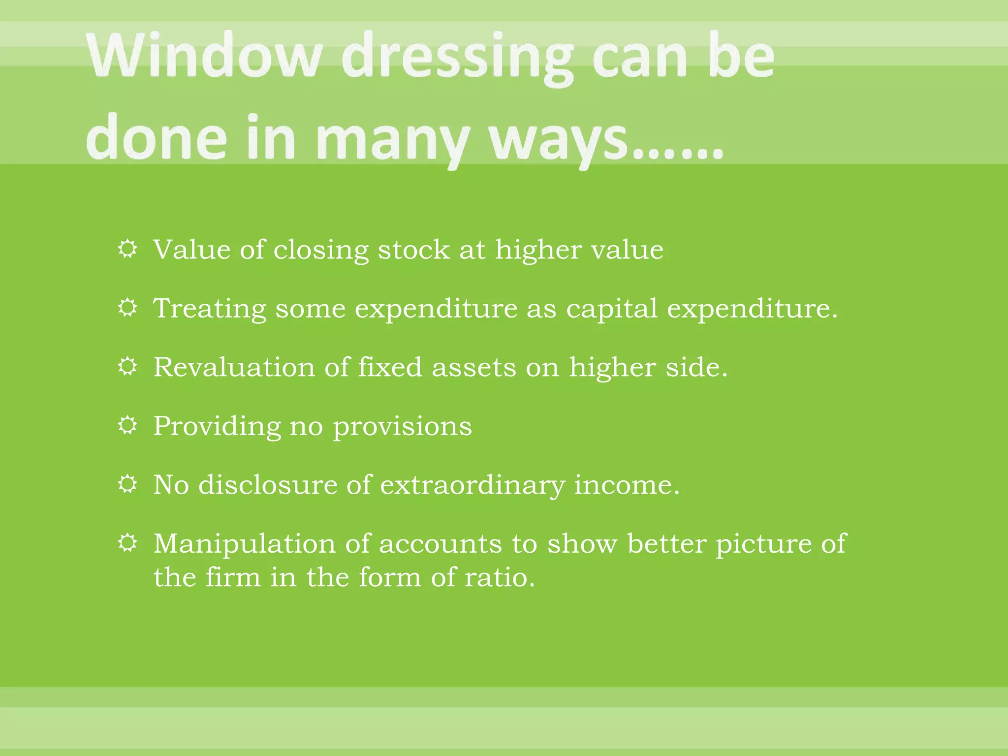 window dressing meaning Window Dressing - Overview, Significance, and Example