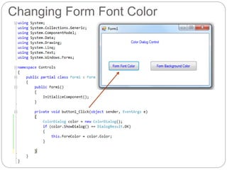 Changing Form Font Color
 