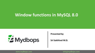 Window functions in MySQL 8.0 | PDF