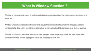 Window functions in MySQL 8.0 | PDF | Databases | Computer Software and ...