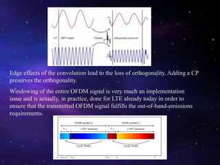 Edge effects of the convolution lead to the loss of orthogonality. Adding a CP
preserves the orthogonality.
Windowing of the entire OFDM signal is very much an implementation
issue and is actually, in practice, done for LTE already today in order to
ensure that the transmitted OFDM signal fulfills the out-of-band-emissions
requirements.
 