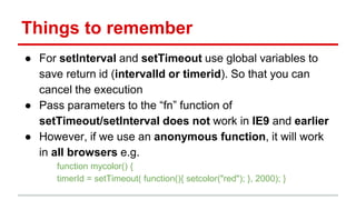 Window object methods (timer related) | PPT