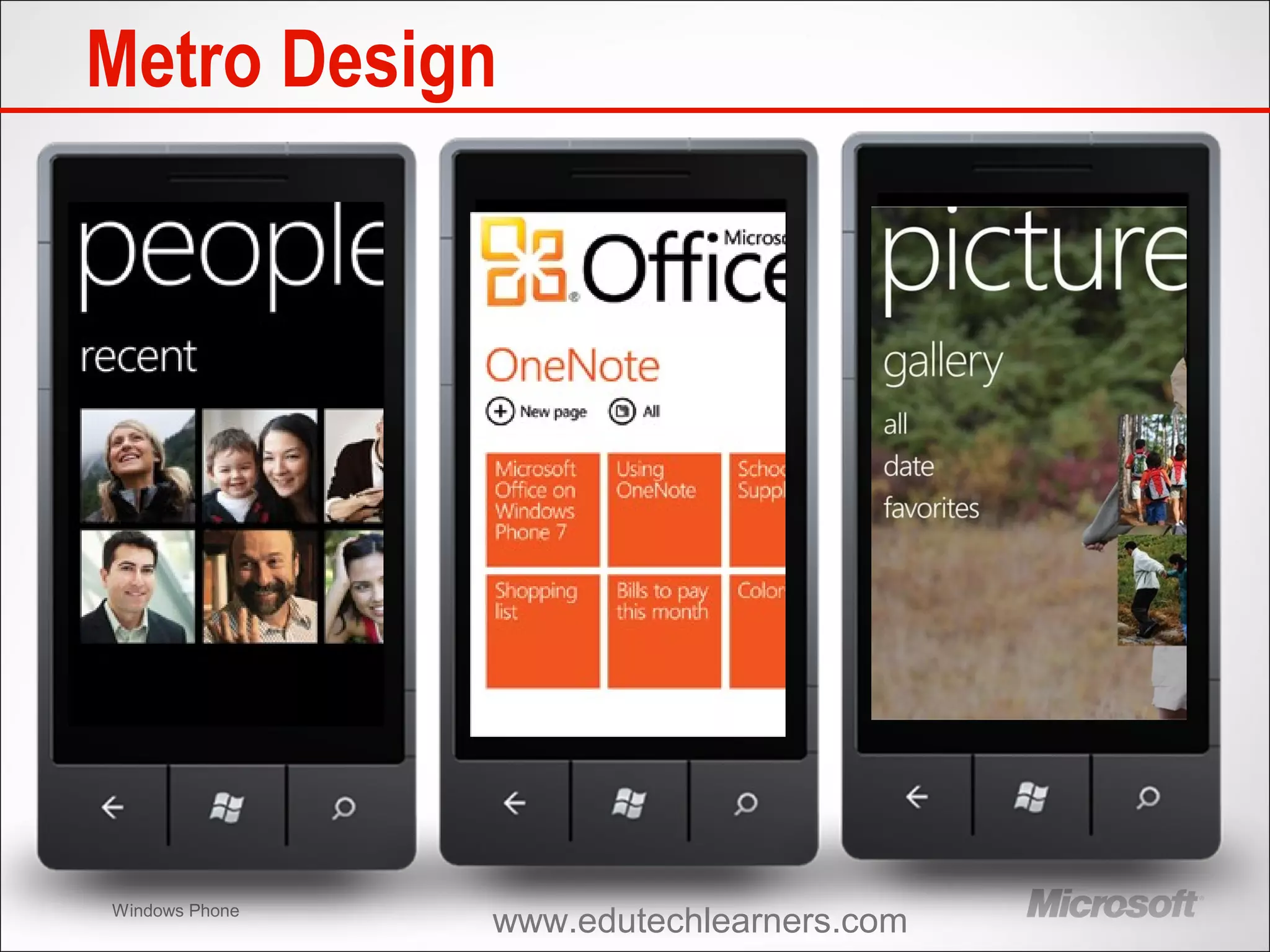 Windows Phone
Metro Design
www.edutechlearners.com
 