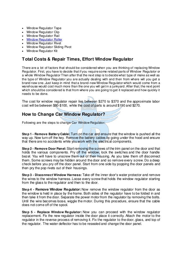 Partsavatar Ca Car Window Regulator