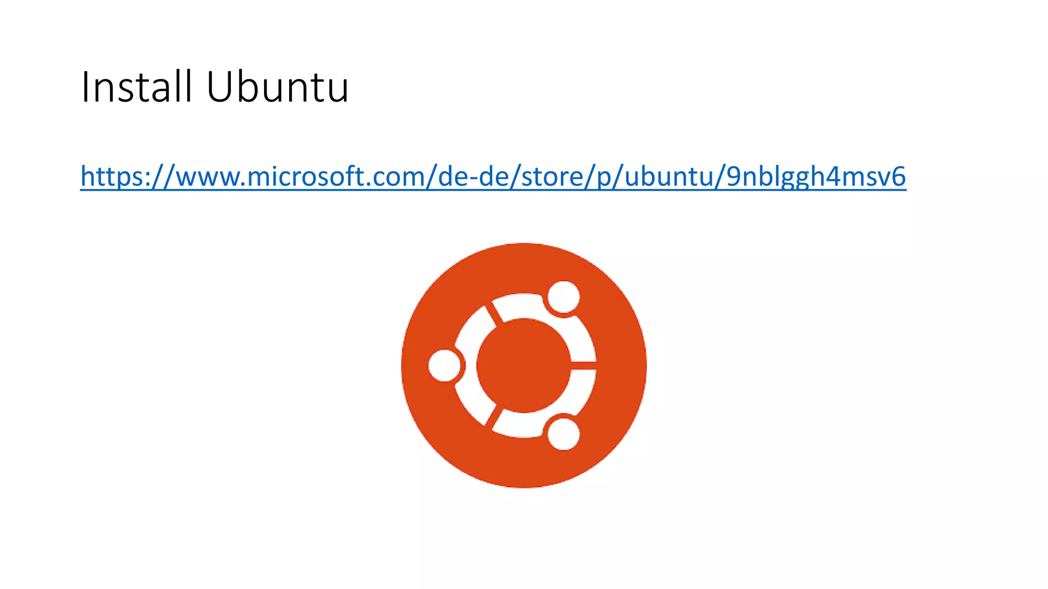 Install Ubuntu
https://www.microsoft.com/de-de/store/p/ubuntu/9nblggh4msv6
 