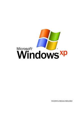 VICENTA MEGIA MOLERO<br />INDICEPágina<br />Organizar iconos en el escritorio4<br />Crear acceso directo en el escritorio4<br />Modificar las propiedades del escritorio5<br />Partes de la ventana6<br />Cómo organizar ventanas6<br />Ayuda de Windows XP8<br />Cómo personalizar las barras de herramientas9<br />Creación de carpetas9<br />Cómo eliminar una carpeta10<br />Cómo crear una carpeta comprimida11 <br />Cómo personalizar el Menú Inicio12<br />Cuentas de usuario12<br />Cómo utilizar la calculadora14<br />Bloc de notas14<br />WordPad15<br />Paint15<br />Herramientas del sistema16-21<br />Desfragmentador de disco16<br />Liberador de espacio16<br />Mapa de caracteres17<br />Reparar errores en el disco17<br />Copias de seguridad18<br />Restaurar sistema20<br />Manejo de carpetas21<br />Seleccionar archivos22<br />Copiar y mover archivos22<br />Cambiar nombre a un archivo23<br />Restaurar y eliminar definitivamente archivos23<br />Elementos de la ventana Panel de Control24<br />Creación de accesos directos24<br />Configuración del teclado25<br />Datos del sistema25<br />Crear un protector de pantalla26<br />Cambiar la apariencia de Windows27<br />Cambiar la resolución del monitor28<br />Cambiar el idioma del teclado28<br />Modificar los tipos de puntero30<br />Tareas programadas30<br />Protección del equipo31-32<br />Configurar actualizaciones automáticas31<br />Realizar un examen personalizado en busca de spyware31<br />Configurar el nivel de seguridad de Internet32<br />¿Cómo crear un disco de restablecimiento de contraseña?32<br />Crear un protector de pantalla personal33<br />Agregar la herramienta Maletín al escritorio34<br />Aplicar la tecnología de procesamiento de fuentes ClearType34<br />Agregar campos en la vista Detalles de las carpetas35<br />¿Cómo utilizar un tipo de carpeta como plantilla?35<br />Ordenar carpetas36<br />Anclar un programa al menú Inicio37<br />Borrar la lista Documentos recientes37<br />Mostrar la extensión de un archivo37<br />Iniciar un programa cada vez que se inicia Windows38<br />Desplazar la barra de tareas a la posición superior38<br />Agregar o quitar una barra de Herramientas39<br />Configurar el ratón para personas zurdas y reducir la velocidad del doble clic del ratón39<br />Buscar un archivo40<br />Sonidos40<br />Esconder el reloj de la barra de tareas41<br />Cambiar el tamaño de la barra de tareas41<br />Formatos de archivos de imagen más utilizados41<br />Cambiar el icono de una carpeta42<br />Abrir el mapa de caracteres de forma convencional42<br />Diagnóstico de DirectX43<br />Editar nuestros propios caracteres44<br />Cambiar la letra a una unidad de disco44<br />Activar el firewall para conexiones a Internet45<br />Poner nuestra foto en el menú Inicio46<br />Atajos de teclado para Windows46<br />Personalizar iconos47<br />Cambiar el número máximo de programas del menú Inicio48<br />Crear una nueva barra de herramientas48<br />Quitar programas instalados49<br />Ocultar automáticamente la Barra de tareas49<br />Atributos de los archivos(ocultos, sólo lectura)50<br />Crear un método abreviado para acceder a la Calculadora51<br />Ayuda para instalar una impresora local manualmente51<br />Menú Ayuda y soporte técnico55<br />Cómo crear un archivo cronológico en el Bloc de notas56<br />Crear un documento en WordPad56<br />Como asignar un sonido a la opción maximizar59<br />Organizar iconos en el escritorio:<br />Para organizar iconos en el escritorio hacemos un clic derecho con el ratón en el escritorio y nos aparecerá un cuadro de diálogo donde seleccionaremos la opción de Organizar iconos la cual nos abrirá otro cuadro de diálogo con más opciones. Se pueden organizar por nombre, tamaño, tipo o modificado. También dispone de la Organización automática.<br />Crear acceso directo en el escritorio:<br />Para crear un acceso directo en el escritorio haremos un clic derecho con el ratón en el escritorio donde nos aparecerá un cuadro de diálogo del cual seleccionaremos la opción Nuevo y nos dará varias opciones más y seleccionaremos Acceso directo. Nos aparecerá otra ventana con un asistente para crear el acceso directo, escribiremos o buscaremos la ubicación de lo que queremos crear como acceso directo y le daremos a aceptar. El acceso directo se creará en el escritorio.<br />-13335-4445<br />  Ubicación del portapapeles para crear el acceso directo en el escritorio.<br />2571754445<br />Modificar las propiedades del escritorio:<br />Tenemos en el escritorio los iconos de Mi PC y la carpeta Mis Documentos y vamos a desactivarlos y a activarlos de nuevo para visualizarlos otra vez en el escritorio. Para ello haremos un clic derecho estando en el escritorio y nos aparecerá un cuadro de diálogo llamado Propiedades de la Pantalla y en el seleccionaremos la pestaña Escritorio y abajo a la izquierda seleccionaremos Personalizar escritorio que será donde haremos las modificaciones para activar o desactivar los iconos.<br />Partes de la ventana:<br />En Windows XP a diferencia de versiones anteriores, cuando hay varios documentos de la misma aplicación y no hay espacio en la Barra de Tareas para contener todos los botones, el botón de la aplicación se convierte en un menú. Para acceder a las propiedades de la Barra de Tareas hacer un clic derecho sobre dicha barra y seleccionar Propiedades.<br />62865990602948940474980<br />Cómo organizar ventanas:<br />2005965608330Para organizar las ventanas haremos un clic derecho en la Barra de Tareas donde podremos seleccionar organizarlas en cascada, en mosaico vertical o en mosaico horizontal.<br />Organización en cascada<br />152403804285Mosaico  horizontal<br />Mosaico  vertical<br />Ayuda de Windows XP:<br />Para buscar ayuda iremos a la Barra de Tareas y haremos un clic en el menú Inicio y seleccionaremos Ayuda y soporte técnico.<br />130111564135<br />15240810260En este cuadro escribiremos aquello sobre lo que queremos pedir ayuda como puede ser: realizar un dibujo, realizar un cálculo o escribir un texto, y se nos abrirá a la derecha los resultados de la ayuda.<br />Cómo personalizar las barras de herramientas:<br />Para agregar un icono a la barra de herramientas iremos al menú Ver, Barra de Herramientas y allí seleccionaremos Personalizar para seleccionar que iconos queremos que se visualicen. Vamos a poner un ejemplo con la Barra de Herramientas de la Papelera de Reciclaje añadiendo y quitando iconos de la misma.<br />Como se puede observar en la segunda barra hay más iconos que en la segunda, para ello iremos a:<br />Creación de carpetas:<br />Vamos a crear una nueva carpeta en Mis documentos a la cual vamos a llamar Creando Carpetas en Windows XP, dentro de ésta crearemos otra carpeta con el nombre Accesorios y dentro de ésta otras dos que se llamarán Wordpad y Paint.<br />Para ello entraremos primero en la carpeta Mis documentos y haremos un clic derecho con el ratón dentro de la carpeta, donde nos aparecerá un cuadro de diálogo y seleccionaremos Nuevo y seguidamente la opción Carpeta, la cual aparecerá creada en la carpeta Mis Documentos.<br />Una vez creada la carpeta podemos cambiarle el nombre, bien haciendo un clic derecho sobre la carpeta donde se abrirá un cuadro de diálogo y seleccionaremos Cambiar nombre o haciendo un clic izquierdo sobre el nombre actual donde aparecerá el cursor parpadeando para que podamos escribir el nuevo nombre.<br />Ubicación de la carpeta-51435558165Para crear carpetas dentro de una carpeta sólo hay que entrar en ella y seguir los mismos pasos que para crear la primera.<br />Ubicación de las carpetas-514351868170<br />Cómo eliminar una carpeta:<br />1434465502920Nos situaremos con el puntero del ratón sobre la carpeta y haremos un clic derecho donde aparecerá un cuadro de diálogo y seleccionaremos la opción Eliminar.<br />Cómo crear una carpeta comprimida:<br />Pasos a seguir:<br />Seleccione la carpeta que quiere comprimir.<br />Se abrirá un cuadro de diálogo donde seleccionaremos Enviar a y seguidamente seleccionaremos Carpeta comprimida.<br />Una vez realizado este paso la carpeta comprimida aparece al lado de la carpeta principal.<br />Carpeta principalCarpeta comprimida<br />1605915495300Si queremos descomprimir una carpeta sólo tendremos que hacer un clic derecho con el ratón sobre la carpeta comprimida y seleccionar del cuadro de diálogo la opción Extraer aquí.<br />Cómo personalizar el Menú Inicio:<br />Para personalizar este menú haremos un clic derecho con el ratón en la Barra de tareas y seleccionaremos la opción Propiedades del cuadro de diálogo donde nos aparecerá otro cuadro llamado: Propiedades de la barra de tareas y del menú Inicio y en este caso seleccionaremos Menú Inicio.<br />Dentro de esta opción podremos seleccionar Menú Inicio o Menú Inicio Clásico y dentro de estos también encontraremos una pestaña donde podremos personalizar cada uno de estos tipos de menú inicio.<br />Cuentas de usuario:<br />Para crear una cuenta de usuario iremos al menú Inicio, Configuración y Panel de Control y hacemos clic izquierdo con el ratón sobre él, nos aparecerá una pantalla donde seleccionaremos Cuentas de usuario.<br />Para crear una cuenta de usuario seleccionaremos esta opción en Cuentas de usuario y se abrirá otra pantalla donde nos pedirá rellenar el nombre que le queremos poner a la nueva cuenta. Una vez escrito el nombre de la cuenta nos da a elegir sobre cómo queremos el tipo de cuenta si como Administrador de equipo o Limitada y daremos a Aceptar habiendo ya creado la cuenta.<br />Una vez creada la cuenta podremos hacerle algunas modificaciones, para ello sólo tendremos que hacer un clic izquierdo sobre nuestra cuenta y nos aparecerá una pantalla con cada una de las opciones de modificación.<br />Si queremos Borrar la cuenta nos dará la opción de Conservar archivos, Eliminar archivos o Cancelar.<br />Si seleccionamos Conservar archivos aparecerá otra pantalla donde se informa que la cuenta será eliminada pero que se conservarán los archivos y a continuación pulsaremos el botón Eliminar archivos.<br />Si seleccionamos el botón Eliminar archivos, aparecerá otra ventana diferente donde se informa que se eliminarán todos los archivos y a continuación se eliminará la cuenta. Después presionar el botón Eliminar cuenta.<br />Podemos activar o desactivar la pantalla de bienvenida pulsar en  la opción de Cuentas de usuario de Cambiar la forma en la que los usuarios inician y cierran sesión.<br />729615127635<br />Cómo utilizar la calculadora:<br />Para abrir al Calculadora iremos a Inicio, Programas y Accesorios. Podremos activarla como calculadora científica o calculadora estándar en el menú Ver de la calculadora.<br />Bloc de notas:<br />El bloc de notas está en Inicio, Programas y Accesorios al igual que la calculadora y como su nombre indica es para crear notas. Es una aplicación para editar texto con las limitaciones propias de los editores de texto, de no poder realizar alineaciones con el texto, ni modificar las tabulaciones, entre muchas otras. El tamaño de los archivos está limitado a unos 50 KB, que son aproximadamente 15 ó 20 páginas con espaciado normal.<br />61531510795<br />WordPad:<br />Se encuentra en Inicio, Programas y Accesorios.<br />En él podemos escribir un texto y hacerle modificaciones en cuanto al formato del mismo.<br />Una vez terminadas las modificaciones podremos guardar el archivo seleccionando Archivo Guardar o Archivo Guardar como y seleccionamos la unidad donde lo queremos guardar.<br />Paint:<br />Es una herramienta de dibujo que se encuentra en Inicio, Programas y Accesorios.<br />En el Paint podemos crear un dibujo y establecerlo como papel tapiz, para ello primero creamos el dibujo, le damos a guardar en Mis documentos y una vez allí hacemos un clic derecho sobre el archivo y seleccionaremos Establecer como fondo de escritorio.<br />Herramientas del sistema:<br />Desfragmentador de disco:<br />Para desfragmentar el disco iremos a Inicio, Programas, Accesorios, Herramientas del sistema y Desfragmentador de discos.<br />Para ejecutarlo seleccionaríamos el disco que queremos desfragmentar y pulsaremos Desfragmentar.<br />Liberador de espacio:<br />Para liberar espacio en el disco seguiremos los mismos pasos que para llegar al desfragmentador de disco pero una vez estemos en Herramientas del  sistema seleccionaremos Liberador de espacio en disco y nos aparecerá el menú que se ve en la imagen, una vez en el menú seleccionaremos los archivos que queremos liberar y pulsaremos el botón Aceptar.<br />Mapa de caracteres:<br />Se encuentra también en Inicio, Programas, Accesorios, Herramientas del sistema y Mapa de caracteres. Si queremos insertar un símbolo que no se encuentra en el mapa de caracteres escribiremos el símbolo (€) y le daremos a copiar. Una vez estemos en el documento haremos un clic derecho con el ratón y seleccionaremos la opción pegar y aparecerá el símbolo. Más adelante veremos cómo entrar al mapa de caracteres de forma convencional.<br />Reparar errores en el disco:<br />Para reparar errores podemos hacer un clic derecho sobre una unidad de disco  o de almacenamiento y pulsar el botón Propiedades, desde allí seleccionaremos la pestaña Herramientas donde como se puede ver en la imagen, aquí podemos visualizar la Comprobación de errores y otra forma de llegar hasta el Desfragmentador de disco y hasta el Liberador de espacio en disco. <br />Dentro de la Comprobación de errores nos aparecen dos opciones:<br />Reparar automáticamente errores en el sistema de archivo: Si está desactivado cada vez que aparezca un error Windows preguntará si desea corregirlo o no.<br />Examinar e intentar recuperar los sectores defectuosos: el verificador revisará la superficie del disco en busca de sectores dañados.<br />Cuando encuentra algún sector defectuoso, tratará de copiar la información que allí se encuentre a otro sector en buen estado y marcará los sectores defectuosos para que no se vuelvan a utilizar.<br />Copias de seguridad: <br />Para crear una copia de seguridad haremos un clic derecho con el ratón sobre la unidad de la que queramos hacer una copia y seleccionaremos Propiedades y Herramientas. También podemos llegar hasta la Copia de seguridad a través del menú Inicio, Programas, Accesorios, Herramientas del sistema y Copias de seguridad.<br />La primera vez que realiza un Backup, Windows le da la bienvenida. En dicha ventana se visualiza un resumen de los tres pasos que deberá realizar para hacer un backup. Para que esta ventana no aparezca cada vez que realiza un backup, habrá que deseleccionar la opción Empezar siempre en modo asistente.<br />Paso 1: Activar la opción Efectuar una copia de seguridad de archivos y configuración.<br />Paso 2: Seleccionamos las carpetas que queremos copiar.<br />Paso 3: Seleccionamos el destino y el nombre que le queremos poner a la copia de seguridad.<br />Paso 4: Finalización del asistente y ya se habrá creado la copia.<br />216789013208015240694055<br />Restaurar sistema:<br />Para restaurar sistema iremos al menú Inicio, Programas, Accesorios, Herramientas del Sistema y Restaurar sistema.<br />Podremos seleccionar entre dos opciones como se puede observar en la imagen y después seguiremos con la selección del punto de restauración, confirmamos el punto de restauración y aceptamos.<br />Manejo de carpetas<br />Entraremos en el Explorador de Windows desde Inicio, Programas y Accesorios y nos aparecerá la siguiente pantalla:<br />Para crear una carpeta nueva iremos a Archivo, Nuevo, Carpeta. Creamos una carpeta con el nombre Argentina y dentro de ella creamos dos subcarpetas con el nombre Córdoba y Buenos Aires.<br />Para ver la estructura de la carpeta ARGENTINA pulsaremos sobre el signo + colocado a la izquierda o sobre el signo – si lo que queremos es ocultar la estructura.<br />Seleccionar archivos:<br />Entramos de nuevo al Explorador de Windows de la misma forma que en el paso anterior.<br />Podemos ver los iconos de las carpetas de distintas maneras y esa opción se llevará a cabo a través del menú Ver del Explorador de Windows.<br />Para seleccionar un archivo haremos un clic izquierdo sobre él. Si queremos seleccionar todos los archivos haremos un clic izquierdo al primero dejando éste seleccionado y nos iremos al último y pulsando la tecla SHIFT haremos un clic izquierdo sobre el mismo y se quedaran seleccionados todos los archivos.<br />Si lo que queremos hacer es seleccionar archivos que no están consecutivos, seleccionaremos el primero y sin soltar la tecla CTRL seleccionaremos los demás.<br />Copiar y mover archivos:<br />Para copiar archivos seleccionaremos el archivo (clic izquierdo sobre el mismo) y haremos un clic derecho sobre el archivo donde nos aparecerá un cuadro de diálogo como el de la imagen y seleccionaremos Copiar, después iremos a la carpeta donde queremos copiar el archivo y haremos un clic derecho y seleccionaremos Pegar. <br />Si lo que queremos es mover el archivo entonces haremos un clic derecho y seleccionaremos Cortar, iremos donde queremos mover el archivo y haremos un clic derecho y seleccionaremos Pegar.<br />9144062230<br />5715008890<br />Cambiar nombre a un archivo:<br />Para cambiarle el nombre a un archivo lo seleccionaremos y haremos un clic derecho sobre él, nos aparecerá un cuadro de diálogo que nos dará la opción de Cambiar nombre.<br />1024890793115También podemos hacer dos clic izquierdo sobre el archivo, el primero selecciona el archivo  con el segundo aparece el cursor parpadeando en el texto para que podamos modificarlo, y para confirmar el nuevo nombre pulsaremos Intro.<br />Restaurar y eliminar definitivamente archivos:<br />Para eliminar un archivo lo seleccionaremos y haremos un clic derecho donde seleccionaremos la opción Eliminar. Si pulsamos la tecla Delete o Supr también eliminaremos el archivo con todo su contenido. Una vez eliminado va a la Papelera de reciclaje.<br />Si queremos restaurar el archivo eliminado sólo tendremos que ir a la Papelera de reciclaje hacer un clic derecho sobre el archivo y pulsar Restaurar.<br />Como se puede ver en la imagen una vez seleccionado el archivo a la derecha también nos da la opción de poder Restaurar ese elemento.<br />. Minimizar, reduce la ventana, sin cerrarla, a un icono en la Barra de tareas.. Maximizar, aumenta el tamaño de la ventana hasta que ocupe toda la pantalla..Restaurar, restaura el tamaño de la ventana..Cerrar, cierra la ventana.Elementos de la ventana Panel de Control:<br />Barra de título, que identifica la ventana.<br />Barra de menúsMenú de control, está representado por un icono y contiene operaciones para gestionar la ventana.<br />116776515875<br />Barra de herramientas<br />Barra de desplazamiento<br />Zona de información<br />Barra de estado<br />Creación de accesos directos:<br />Para crear un acceso directo con el menú contextual de una carpeta hacer un clic derecho sobre la carpeta y seleccionar Crear acceso directo. En el ejemplo se va a crear un acceso directo a la carpeta Mis documentos:<br />Como se puede observar la diferencia del acceso directo a la carpeta original es una flechita que aparece en la parte de debajo de la izquierda en el icono.<br />También se puede crear un acceso directo arrastrando, pinchando con el ratón el lado izquierdo sobre aquello que queramos crear acceso directo y sin soltar el botón del ratón lo llevaremos a donde queramos que se cree y soltaremos el botón del ratón. El acceso directo ya se habrá creado.<br />Configuración del teclado:<br />Para ver como configurar el teclado iremos a Inicio, Configuración, Panel de control y una vez en él, estando en Vista Clásica seleccionaremos el Teclado.<br />188214071120<br />Una vez pulsamos Teclado nos aparecerá el cuadro que se ve en la imagen donde podremos modificar la Velocidad y nos dará información sobre el Hardware.<br />Datos  del sistema:<br />2053590424815Para ver los datos del sistema seguiremos los pasos anteriores pero esta vez seleccionaremos Sistema.<br />Dentro de Sistema encontramos varias pestañas, en la pestaña General aparece información sobre el nombre y la versión del sistema  operativo instalado. También existe información sobre el tipo de procesador  y su velocidad. Por último la cantidad de memoria RAM instalada. En la ficha Nombre del equipo puedes conocer el nombre del grupo de trabajo al que pertenece tu equipo y el nombre de éste último.<br />Crear un protector de pantalla: <br />Para poder crear un protector de pantalla nos posicionaremos en el escritorio, haremos un clic derecho y seleccionaremos Propiedades, nos aparecerá un menú con varias pestañas de las que seleccionaremos Protector de pantalla.<br />11201401328420En dicha ventana veremos un cuadro como el siguiente. En ésta veremos un panel desplegable en el que aparecerán los distintos protectores que podremos seleccionar. En el botón configuración podremos configurar algunos de los protectores (algunos los permiten y otros no). Si pulsamos el botón vista previa veremos una vista previa a pantalla completa. En el botón energía configuraremos otras opciones como cuánto tiempo ha de pasar para que se active el protector.<br />1253490232410Ahora en el menú desplegable seleccionaremos la opción de presentación de mis imágenes.<br />Si queremos poner de fondo de pantalla alguna imagen nuestra clicaremos en Configuración y en la ventana de configuración, clicaremos en examinar para elegir una imagen nuestra que queramos poner como fondo de pantalla.<br />También podemos ver una vista previa en miniatura que aparecerá en la parte superior de la ventana de propiedades, similar a la siguiente:<br />Cambiar la apariencia de Windows:<br />Volveremos a entrar en Propiedades de pantalla como se vio anteriormente y una vez en el menú seleccionaremos la pestaña Apariencia y nos aparecerá la siguiente pantalla:<br />En el cuadro seleccionado en la imagen vemos como hay varios menús desplegables en los que se podrá seleccionar que estilo de ventanas y botones queremos tener, que combinación de colores, y el tamaño de las letras de los mismos. También se pueden configurar los efectos y configurar algunas opciones avanzadas. Todos estos cambios se pueden observar en la parte superior de la ventana Apariencia.<br />Para finalizar clicaremos en aplicar y luego en aceptar en los botones que aparecerán en la parte inferior de la ventana.<br />Cambiar la resolución del monitor:<br />Para cambiar la resolución del monitor iremos de nuevo a las Propiedades de pantalla seleccionando la pestaña Configuración donde nos aparecerá un cuadro que nos permitirá configurar la resolución de la pantalla y la calidad del color y en la parte de arriba veremos una vista previa en miniatura tal y como aparece en la imagen inferior.<br />Vista previa<br />Para finalizar clicaremos en aplicar y luego en aceptar en los botones que veremos en la parte inferior de la ventana. <br />Cambiar el idioma del teclado:<br />Para cambiar el idioma del teclado iremos a Inicio y Panel de Control y una vez en él seleccionaremos la opción de la imagen:<br />Nos aparecerán varias pestañas como se puede ver en la imagen siguiente:<br />En Opciones regionales veremos un cuadro en el que tendremos que seleccionar el idioma estándar para elementos como números o fechas.<br />En la pestaña Idiomas aparecerá un cuadro en el que clicando en el botón detalles podremos cambiar las opciones del teclado, y de algunos servicios instalados.<br />Una vez hayamos finalizado tendremos que clicar en Aplicar y en Aceptar.<br />Modificar los tipos de puntero:<br />Para modificar los tipos de puntero iremos a Inicio, Panel de control y seleccionaremos Mouse, que corresponde a la imagen que se muestra a continuación:<br />En la ventana que se abrirá, en la parte superior habrá una serie de pestañas como las que se ven en la imagen:<br />En la pestaña Punteros podremos seleccionar mediante el menú desplegable el esquema de puntero que queremos poner y a la derecha veremos una vista previa de cómo quedará el ratón. Una vez terminado deberemos pulsar Aplicar y luego Aceptar.<br />Tareas programadas:<br />Tiene la finalidad de programar una acción para que sea ejecutada por el ordenador en el momento preciso que le indiquemos.<br />Para llegar hasta esta opción pulsaremos Inicio, Todos los programas, Accesorios, Herramientas del sistema y Tareas programadas.<br />Tendremos que añadir una nueva tarea y a partir de ese paso configurar diversas cosas como son: el programa sobre el que pretendemos trabajar, cuantas veces queremos que la tarea sea ejecutada, la hora de inicio, etc. Una vez hayamos terminado con todos estos pasos la tarea estará lista para que se ejecute por sí misma.<br />PROTECCION DEL EQUIPO<br />El objetivo de este ejercicio es proteger el equipo del malware mediante la Configuración de actualizaciones automáticas, la realización de un examen personalizado en busca de spyware, la configuración del nivel de seguridad de Internet y el cambio del tipo de cuenta de un usuario.<br />Configurar actualizaciones automáticas:<br />Para llegar hasta este menú iremos a Inicio, Panel de control y Centro de seguridad donde podremos Activar o desactivar la actualización automática. También nos ofrece más opciones como Instalar actualizaciones automáticas (recomendado) donde podremos elegir con qué frecuencia temporal y horaria y pulsaremos Aplicar y Aceptar.<br />Realizar un examen personalizado en busca de spyware:<br />En esta tarea, realizará un examen personalizado en busca de spyware. Para ello habrá que seguir los siguientes pasos:<br />Hacer clic en el vínculo Windows Defender, activándolo o desactivándolo.<br />Cuando Windows Defender esté activado recibirá una alerta cuando un spyware u otro software potencialmente no deseado intenta instalarse, ejecutarse en el equipo o cambiar configuraciones importantes de Windows. Si usa la configuración predeterminada, Windows Defender también buscará nuevas definiciones, analizará periódicamente el equipo en busca de spyware y software potencialmente no deseado y quitará de forma automática cualquier software malintencionado que encuentre.<br />Para abrir Windows Defender, hacer clic en Inicio, en Todos los programas y, a continuación, en Windows Defender.<br />Haga clic en Herramientas y, a continuación, en Opciones.<br />En Opciones de administrador, active o desactive la casilla Usar Windows Defender y, a continuación, haga clic en Guardar. Si se le solicita una contraseña de administrador o una confirmación, escriba la contraseña o proporcione la confirmación.<br />Haga clic en la flecha Opciones de examen.<br />Seleccione Examen personalizado.<br />Haga clic en seleccionar.<br />Active la casilla Disco local (C.<br />Haga clic en Aceptar.<br />Haga clic en Examinar ahora.<br />Haga clic en el botón Minimizar.<br />De esta opción no hay imágenes porque el ordenador con el que se trabaja no dispone de Windows Defender.<br />Configurar el nivel de seguridad de Internet:<br />Para configurar esta opción iremos a Inicio, Panel de control y Centro de seguridad, entraremos en la opción Opciones de internet y en la pestaña Seguridad haremos clic en Intranet local configurando el nivel de seguridad como Medio-alto y le daremos al botón Aplicar y Aceptar.<br />¿Cómo crear un disco de restablecimiento de contraseña?<br />Si está ejecutando Windows XP Profesional como usuario local en un entorno de grupo de trabajo, puede crear un disco de restablecimiento de contraseña. Para crear el disco:<br />Iremos a Inicio, Panel de control y, a continuación, Cuentas de usuario.<br />Hará clic en su nombre de cuenta.<br />Debajo de Tareas relacionadas, hacer clic en Prevenir el olvido de contraseñas.<br />Seguir las instrucciones del Asistente para contraseña olvidada con el fin de crear un disco de restablecimiento de contraseña.<br />Deberemos guardar el disco en un sitio seguro, ya que cualquiera que lo utilice puede tener acceso a su cuenta de usuario local.<br />3415665220345529590220345<br />Crear un protector de pantalla personal:<br />Una manera excelente de usar las fotografías digitales es crear una presentación con diapositivas para utilizarla como protector de pantallas.<br />Hacer clic con el botón derecho del ratón en un punto vacío del escritorio y, a continuación, hacer clic en Propiedades.<br />Hacer clic en la ficha Protector de pantalla.<br />En la lista Protector de pantalla, hacer clic en Presentación de imágenes.<br />Hacer clic en Configuración para realizar cualquier ajuste, como por ejemplo, cada cuánto tiempo deben cambiar las imágenes, que tamaño deben tener y si utilizará efectos de transición entre las imágenes y, a continuación  hacer clic en Aceptar.<br />A partir de ese momento se mostrarán imágenes aleatorias tomadas de la carpeta Mis documentos.<br />Agregar la herramienta Maletín al escritorio:<br />El maletín es una herramienta para trabajar con archivos almacenados en el equipo principal. Se utiliza en Archivos sin conexión si con frecuencia se transfiere archivos entre equipos mediante un cable de conexión directo o un disco extraíble y no están en red. <br />Para agregar el icono Maletín al escritorio hacer clic con el botón derecho en el Escritorio, seleccionar Nuevo y hacer clic en Maletín.<br />A partir de ese momento ya está preparado para almacenar los archivos.<br />Aplicar la tecnología de procesamiento de fuentes ClearType:<br />La increíble tecnología ClearType® de Microsoft  se puede habilitar en Windows XP para suavizar todas las fuentes en todos los tamaños, haciendo que todo el sistema sea más fácil de leer. Para activar ClearType:<br />Haga clic en Inicio, en Panel de control y, a continuación, haga clic en Apariencia y temas. <br />1386840118110<br />Haga clic en el icono Mostrar, en la ficha Apariencia y, a continuación, en Efectos.<br />Haga clic en la casilla de verificación Usar el siguiente método para suavizar los bordes de las fuentes de pantalla para activarla y, a continuación, seleccione ClearType de la lista.<br />Haga clic en Aceptar y de nuevo en Aceptar.<br />No se han incluido imágenes porque el ordenador utilizado no tenía instalada esa opción.<br />Agregar campos en la vista Detalles de las Carpetas:<br />Puede agregar otras columnas a la vista Detalles de los archivos incluidos en las carpetas de Windows XP, como Comentarios, Categoría y otras muchas. Para agregar nuevas columnas:<br />Haga clic con el botón derecho del ratón en el encabezado de la columna de la lista de archivos y, a continuación, haga clic en uno de los campos que se enumeran, o haga clic en Más…<br />En el cuadro de diálogo seleccionar Detalles, puede reorganizar el orden de los encabezados de columna, especificar los anchos de columna y agregar columnas para mostrar detalles de los archivos de esa carpeta.<br />Cuando haga clic en el nuevo encabezado de columna, el ancho de columna seleccionada se mostrará en píxeles  en el cuadro de diálogo seleccionar Detalles.<br />-5143546990<br />¿Cómo utilizar un tipo de carpeta como plantilla?<br />Todas las carpetas de Windows XP proporcionan una lista de hipervínculos de tareas apropiadas para ese tipo de carpeta al lado del contenido de la carpeta. Por ejemplo, el tipo de carpeta Imágenes contiene vínculos de tareas para ordenar impresiones en línea y para imprimir imágenes. Si quiere utilizar un tipo de carpeta como plantilla para una carpeta determinada, habrá que seguir los siguientes pasos:<br />Haga clic con el botón derecho del ratón en la nueva carpeta creada y, a continuación, haga clic en Propiedades.<br />Haga clic en la ficha Personalizar.<br />En la lista Usar este tipo de carpeta como una plantilla, haga clic en el tipo de plantilla que desea aplicar y, a continuación, haga clic en Aceptar.<br />Ahora, cuando abra la nueva carpeta, contendrá una lista de hipervínculos de tareas común al tipo de carpeta que seleccionó como plantilla.<br />Ordenar carpetas:<br />Pulsar el botón Inicio.<br />Desplegar el menú Programas y seleccionar la opción Accesorios.<br />Seleccionar Explorador de Windows.<br />Seleccionar la carpeta Mis documentos.<br />Desplegar el menú Ver y seleccionar la opción Organizar iconos, nos ofrecerá varias opciones.<br />Anclar un programa al menú Inicio:<br />Si deseamos anclar un programa al menú Inicio basta con colocar el puntero del ratón encima de su icono, pulsar el botón derecho y elegir la opción Anclar al menú inicio.<br />Borrar de la lista documentos recientes:<br />left1105535En la opción Documentos recientes, nos aparecerán los últimos documentos utilizados, si deseamos borrarlos lo haremos de la siguiente forma: colocaremos el puntero del ratón sobre el menú Inicio, pulsamos el botón derecho y elegimos la opción Propiedades, se nos abrirá una ventana y en la ficha Menú Inicio haremos clic sobre el botón Personalizar…, y en la ficha opciones avanzadas encontraremos esa opción.<br />Mostrar la extensión de un archivo:<br />Si no se muestra la extensión de un archivo se hará de la siguiente manera:<br />Panel de controlpciones de carpetaicha Veronfiguración avanzadaetirar la marca de la opción Ocultar las extensiones de archivo para tipos de archivo conocido.<br />Una vez terminado pulsaremos Aplicar y Aceptar.<br />Iniciar un programa cada vez que se inicia Windows:<br />Si en la carpeta Inicio incluimos un acceso directo a un objeto (aplicación o archivo), cada vez que encendemos el ordenador o lo reiniciemos el objeto se ejecuta. Para ello habrá que seguir los siguientes pasos:<br />Abrimos el menú contextual del botón Inicio y elegimos la opción Propiedades.<br />En la ficha menú Inicio seleccionaremos la opción menú Inicio clásico y, a continuación haremos clic en el botón Personalizar.<br />En la ventana Personalizar menú Inicio clásico haremos clic sobre el botón Opciones avanzadas.<br />Nos aparece el Explorador de Windows en la carpeta Documents and Settings, y en la carpeta Inicio colocaremos el acceso directo, por ejemplo la Calculadora…<br />Igualmente se puede arrastrar el acceso directo de la Calculadora a la carpeta Inicio, iremos a Inicio, Todos los programas, carpeta Inicio y soltaremos la calculadora sobre la carpeta Inicio abierta.<br />Desplazar la Barra de Tareas a la posición superior de la pantalla:<br />Para desplazar la Barra de herramientas a la parte superior de la pantalla o a la derecha o izquierda sólo habrá que hacer un clic izquierdo en la Barra de tareas y sin soltar la llevaremos donde la queramos dejar situada.<br />Agregar o quitar una barra de Herramientas:<br />Estando sobre la barra de tareas de Windows, pero no encima de los botones, haremos un clic derecho y seleccionaremos Barras de herramientas donde nos aparecerá una lista donde podremos seleccionar entre las opciones que se ven en la imagen. Las opciones seleccionadas aparecerán junto a la Barra de tareas, para desactivar alguna opción se hace del mismo modo que se activó. Las opciones activadas aparecen con el símbolo  .<br />Configurar el ratón para personas zurdas y reducir la velocidad del doble clic del ratón:<br />Iremos a Panel de Control desde el botón Inicio y haremos doble clic sobre el Mouse (ratón), en la pestaña Botones marcaremos la opción de Izquierda y desplazaremos la flecha de la velocidad del doble clic hacia la izquierda, para terminar pulsaremos Aceptar. <br />Buscar un archivo:<br />Para buscar un archivo iremos al menú Iniciouscar y nos aparecerá la siguiente imagen que nos dará la opción de buscar cualquier tipo de archivo.<br />Si buscamos algún archivo de música podremos reproducirlo a partir de los resultados.<br />Sonidos:<br />Si queremos asociar un nuevo sonido al abrirse Windows XP iremos a Panel de control y seleccionaremos Dispositivos de sonido y audio y dentro de este cuadro seleccionaremos la pestaña Sonidos donde podremos asociar un sonido nuevo (wav) ya sea de los que nos ofrece por defecto o seleccionando uno que tengamos guardado:<br />Esconder el reloj de la Barra de Tareas:<br />Para ello haremos un clic derecho sobre la Barra de Tareas y seleccionaremos Propiedades, haremos clic en Mostrar reloj y Aceptar.<br />Cambiar tamaño de Barra de Tareas:<br />Para cambiar el tamaño de la barra de tareas bastará con ponernos en el borde de la barra de tareas hasta que el puntero del ratón cambie a la forma de doble fecha y arrastrar. (Antes hay que desbloquear la barra si está en esta opción).<br />Formatos de archivos de imagen más utilizados:<br />JPEG: Formato de compresión que reduce mucho el tamaño de las fotografías sin restarle calidad. Su extensión es JPG y es idóneo para publicar imágenes en Internet.<br />GIF: Está limitado a 256 colores, pero su calidad es aceptable y suele ocupar poco espacio. Su extensión es GIF.<br />TIFF: Es el más extendido en las aplicaciones gráficas pues conserva muy bien los detalles de la imagen. Es ideal para almacenar fotografías comprimidas o no, sin perder información. Su extensión es TIF.<br />BMP: Es un formato gráfico que no está comprimido; por tanto, un archivo que ocupa mucho espacio.<br />PNG: Formato de compresión sin pérdidas de calidad que soporta transparencias.<br />Cambiar el icono a una carpeta:<br />Para ver como cambiar el icono a una carpeta vamos a crear en Mis documentos una carpeta con el nombre Pistas del álbum.<br />Una vez creada la carpeta haremos un clic derecho sobre ella y seleccionaremos Propiedades y pincharemos en la pestaña Personalizar. Seleccionaremos la plantilla Álbum de música y una vez seleccionada aplicaremos esta plantilla a todas las subcarpetas. Si deseamos cambiar el icono haremos clic en Cambiar icono.<br />Si queremos usar un icono musical para personalizar la carpeta seleccionaremos el icono que tiene el símbolo de una nota musical y pulsaremos en Aceptar para confirmar la selección.<br />3291840410210Para completar el procedimiento pulsaremos en Aceptar y ya habremos cambiado el icono de la carpeta Pistas de álbum.<br />  ANTESDESPUES <br />Abrir el mapa de caracteres de forma convencional:<br />Con este truco vamos a poder insertar un carácter especial en cualquier aplicación, esos símbolos que no están en el teclado como por ejemplo ©® etc. Es muy sencillo, sólo hay que ir al menú Iniciojecutar y escribir “charmap.exe” para que se abra el cuadro con todos los caracteres existentes, incluyendo todo el teclado, muy útil si nos deja de funcionar una tecla.<br />Diagnostico de DirectX:<br />Con este truco vamos a revisar el rendimiento de DirectX y además nos ofrece información sobre el audio y video disponibles. Podemos hacer pruebas para Direct 3D,<br />Direct Draw, y probar los diferentes dispositivos de sonido. Para ello iremos al menú Iniciojecutar y escribiremos “dxdiag.exe”.<br />Editar nuestros propios caracteres:<br />Iremos a Iniciojecutar y escribiremos “eudcedit.exe”. Se nos abrirá un editor donde vamos a poder crear dibujando nuestro propio carácter.<br />Cambiar la letra a una unidad de disco:<br />Para cambiar la letra de unidad a un dispositivo en Windows XP iniciaremos la consola de administración de sistema, pulsando con el botón derecho del mouse sobre Mi PC y seleccionando Administrar. Una vez allí, seleccionaremos el “Administrador de discos” y haremos clic con el botón derecho del ratón sobre el dispositivo al que queramos cambiarle la letra de la unidad, seleccionando la opción Cambiar letra de unidad y ruta y especificando la nueva letra de unidad que queremos darle.<br />Activar el Firewall para conexiones a Internet:<br />Los firewall son sistemas de seguridad que actúan como un protector entre nuestra PC o red y el mundo exterior (Internet). Al activar estos firewalls es más difícil que seamos infectados con ciertos virus. Para activarlo en Windows XP debemos seguir los siguientes pasos:<br />Iremos a Panel de controlonexiones de red, seleccionamos la conexión que utilizamos para conectarnos a internet, le damos un clic derecho y cliqueamos en Propiedades, vamos a la pestaña Opciones avanzadas y seleccionamos la opción “proteger mi equipo y mi red limitando o impidiendo el acceso a él desde Internet”.<br />Poner nuestra foto en el menú de Windows:<br />Si abrimos en menú Inicio, vamos a ver un nombre arriba de todo (generalmente usuario) del menú con un dibujito, si queremos cambiar ese dibujito por otro, o poner nuestra foto, deberemos hacer lo siguiente:<br />Iremos a Panel de controluentas de usuario ahí clicaremos en nuestra cuenta, y le damos un clic a Cambiar imagen. Seleccionamos una imagen de la lista, o entramos en Buscar más imágenes para buscar otra imagen o nuestra foto en otra carpeta y listo. Esto también sirve si tenemos creados varios usuarios para identificar a cada uno con su foto, cuando iniciemos el PC vamos a tener cada usuario con su nombre y su foto.<br />Atajos del teclado de Windows:<br />Los atajos de Windows son una de las características más útiles de Windows, pues nos permiten realizar rápidamente operaciones que de otro modo necesitarían varios movimientos y clics del mouse.<br />WIN+R EJECUTAR<br />WIN+FBUSCAR<br />WIN+MMINIMIZAR TODAS LAS VENTANAS<br />WIN+DMOSTRAR EL ESCRITORIO<br />CTRL+ESCMOSTRAR EL MENU INICIO<br />CTRL+CCOPIAR <br />CTRL+XCORTAR <br />CTRL+VPEGAR<br />CTRL+ZDESHACER LA ULTIMA ACCION<br />CTRL+ESELECCIONAR TODO<br />CTRL+WCERRAR VENTANA<br />CTRL+IVER FAVORITOS<br />CTRL+RACTUALIZAR<br />F5ACTUALIZAR EL CONTENIDO DE LA VENTANA<br />Personalizar iconos:<br />Si queremos personalizar un icono haremos un clic derecho en el escritorio y seleccionaremos Propiedades. Se nos abrirá un cuadro de diálogo en el que seleccionaremos la pestaña Escritorio y Personalizar escritorio.<br />Una vez en el menú de Personalizar escritorio seleccionaremos el icono que queremos personalizar y pulsaremos en Cambiar icono. Nos aparecerán unas opciones de la cual elegiremos una y pulsaremos en Aceptar y Aceptar de nuevo y ya habremos modificado el icono.<br />Cambiar  el número máximo de programas del menú Inicio:<br />Haremos un clic en la Barra de Tareas de Windows y seleccionaremos Propiedades, dentro de este menú pulsaremos la opción de Menú Inicio y una vez dentro pulsaremos Personalizar y activamos la ficha General y en la zona Programas cambiaremos el número de la opción de Número de programas del menú inicio. Para que no aparezca ninguno pulsaremos en Borrar lista.<br />Crear una nueva barra de herramientas:<br />Para crear una nueva barra de herramientas haremos un clic derecho en la Barra de tareas y seleccionaremos Barras de herramientas y Nueva barra de herramientas.<br />Una vez pulsemos Nueva barra de herramientas… nos aparecerá un cuadro donde seleccionaremos la carpeta que queramos crear y pulsaremos Aceptar y ya se habrá creado y aparecerá en la barra de tareas de Windows.<br />Quitar programas instalados:<br />Para eliminar un programa iremos a Inicioanel de control y luego Agregar o quitar programas, seleccionando aquel que queremos desinstalar.<br />Se mostrará una serie de advertencias a las que se debe responder del modo más adecuado y después se iniciará la utilidad de desinstalación de Windows.<br />Ocultar automáticamente la Barra de Tareas:<br />Para ocultar la Barra de tareas de Windows haremos un clic derecho sobre dicha barra y se nos  abrirán unas opciones de la cual elegiremos Propiedades. Nos aparecerá un cuadro con dos pestañas y seleccionaremos Barra de tareas donde podremos seleccionar la opción de Ocultar automáticamente la barra de tareas y pulsaremos Aceptar.<br />Atributos de los archivos:<br />Seleccionaremos un archivo o carpeta y haremos un clic derecho sobre él, seleccionaremos la opción Propiedades y la pestaña General y nos aparecerá un cuadro como el de la imagen:<br />Si pulsamos en Opciones avanzadas nos permitirá Comprimir contenido para ahorrar espacio en disco o Cifrar el contenido para proteger datos (consiste en convertir los datos a un formato que no puedan leer los demás usuarios. El descifrado es la operación inversa). Siempre que seleccionemos alguna opción habrá que pulsar Aceptar. Si creamos una carpeta cifrada y guardamos archivos en ella, los archivos se cifran automáticamente. <br />Crear un método abreviado para acceder a la calculadora:<br />Iremos a Inicio, Todos los programas, Accesorios y nos pondremos sobre la Calculadora haciendo un clic derecho sobre ella y del cuadro de diálogo que aparece seleccionaremos Propiedades.<br />Nos aparecerá un cuadro de diálogo como el de la imagen siguiente:<br />En la pestaña de Acceso directo, en el apartado Tecla de método abreviado insertaremos la combinación de teclas con la que queremos acceder a la Calculadora, donde como se puede ver en la imagen le hemos asignado la combinación CTRL+ALT+C. Una vez asignado el método abreviado pulsaremos en Aceptar. A partir de ahora pulsando este método abreviado nos aparecerá directamente la Calculadora sin necesidad de buscarla.<br />Ayuda para instalar una impresora local manualmente:<br />Para instalar una impresora iremos a Inicio, Panel de control y estando en Vista clásica seleccionaremos Impresoras y faxes.<br />Haremos doble clic sobre el icono y se nos abrirá una ventana como la siguiente imagen donde seleccionaremos Agregar una impresora.<br />Nos aparecerá un asistente y pulsaremos Siguiente donde seleccionaremos la opción Impresora local conectada a este equipo y pulsaremos Siguiente,<br />En este momento el asistente buscará la impresora conectada y al no encontrarla nos dejará instalarla manualmente y pulsaremos Siguiente,<br />Nos aparecerá otra ventana donde seleccionaremos el puerto que queremos que use la impresora, si no existiera crearemos un puerto nuevo:<br />En cualquier momento podremos retroceder en algún paso pulsando la tecla Atrás.<br />Después seleccionaremos el proveedor de la impresora que en este caso hemos seleccionado HP y pulsaremos Siguiente.<br />En la siguiente ventana nos pedirá asignarle un nombre a la impresora, que como se observa en la imagen aparece uno por defecto, si se corresponde con la impresora lo dejaremos y si no lo cambiaremos.<br />Después seleccionaremos si queremos que la impresora se use como determinada y pulsaremos en Siguiente.<br />En la siguiente pantalla nos pedirá si queremos imprimir una página de prueba.<br />Una vez pulsemos siguiente ya habrá finalizado la instalación de la impresora y pulsaremos en Finalizar y ya tendremos instalada la impresora lista para usar.<br />Menú Ayuda y soporte técnico:<br />Para acceder a este menú iremos a Inicio y en el menú de la derecha seleccionaremos Ayuda y soporte técnico.<br />En la opción Buscar escribiremos aquello de lo que queramos pedir información, como por ejemplo Eliminar un archivo y a la izquierda observaremos como van apareciendo los Resultados de búsqueda.<br />Cómo crear un archivo cronológico en el Bloc de notas:<br />En primer lugar abriremos el Bloc de notas desde Inicio, Todos los programas, Accesorios y Bloc de notas.<br />Una vez abierto antes de escribir el texto deberemos escribir .LOG para que una vez guardemos el archivo, éste se guarde como cronológico. Una vez hecho esto ya podremos escribir lo que queramos. <br />Crear un documento en el WordPad:<br />Vamos a crear un documento en WordPad  para ello abriremos la aplicación como ya sabemos a través del menú Inicio, Todos los programas, Accesorios y WordPad.<br />Una vez tengamos abierta la aplicación empezaremos a crear el documento al cual le podremos modificar el Formato e insertar Fecha y hora o un Objeto. Una vez guardemos el archivo al abrirlo se nos abrirá a través del Word, donde también podremos hacerle las modificaciones necesarias ya que WordPad por ejemplo no deja justificar el texto. <br />Dentro de los objetos que podemos insertar se encuentran los que se pueden ver en la imagen de abajo, este cuadro de diálogo aparece al pulsar Insertar, Objeto. Dentro de este menú seleccionaremos el archivo y pulsaremos Aceptar.<br />Si queremos comprobar cómo se está creando el archivo pulsaremos el botón de Vista previa de la Barra de herramientas.<br />A través de la Vista previa podemos ver cómo queda el documento e imprimirlo desde ahí.<br />Una vez guardado se nos abre desde Word y le hacemos las modificaciones necesarias quedando el archivo de la siguiente manera:<br />MANOS S.A.<br />Departamento de Diseño<br />Madrid, 4 de noviembre de 2010<br />Estimado amigo:<br />Me dirijo a usted para enviarle el diseño de la portada de su próximo libro, la cual nos encargó por Fax con fecha diez del corriente, que la encontrará en el Anexo I.<br />Esta portada, como podrá ver, sigue la línea de diseño que acordamos en nuestras anteriores entrevistas para su colección Guías de Iniciación. Como comprobará al examinar el diseño, el material utilizado ha sido de alta calidad, y para su elaboración se ha empleado la técnica Socolor y colores dulces por su alto contenido en Contenido en  C6H12O6.<br />Le saluda atentamente, agradeciéndole la confianza depositada,<br />Federico Sánchez Delgado<br />Director de diseño<br />ANEXO I<br />windows  2007ANAYA114046024765<br />Como asignar un sonido a la opción Maximizar:<br />Para asignar un sonido iremos a Inicio/ Panel de control/ Dispositivos de sonido y audio. Nos aparecerá una ventana como la siguiente de abajo y en la pestaña Sonidos  buscamos Maximizar en Sucesos de programas. Seleccionamos el sonido que  queramos y pulsamos Aplicar y Aceptar y ya estará asignado.<br />