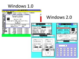 Windows 1.0

              Windows 2.0
 
