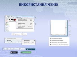 ВИКОРИСТАННЯ МЕНЮ
 