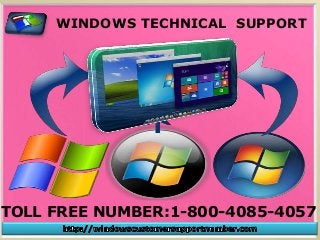 WINDOWS TECHNICAL SUPPORT
TOLL FREE NUMBER:1-800-4085-4057
 