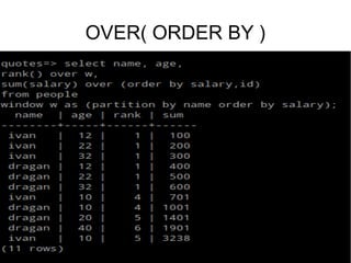 OVER( ORDER BY )