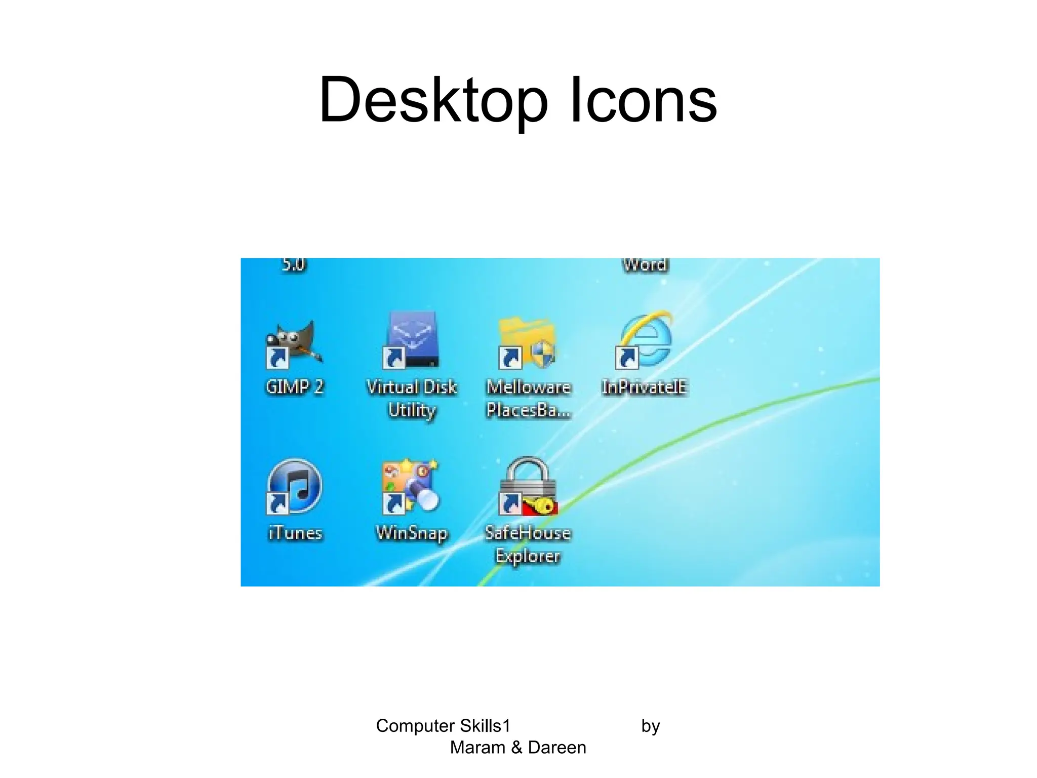 Desktop Icons
Computer Skills1 by
Maram & Dareen
 
