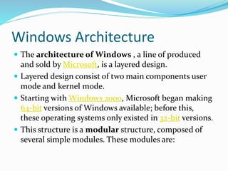 Windows Architecture Explained by Stacksol | PPT