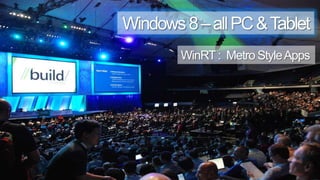 22Windows 8 – all PC & TabletWinRT :  Metro Style Apps