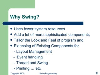 Windows Programming with Swing | PPT