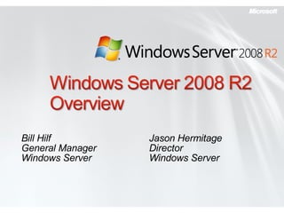 Bill Hilf  General Manager Windows Server Jason Hermitage Director Windows Server 