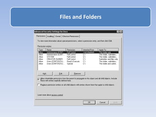 Files and Folders
 