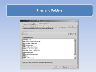 Files and Folders
 