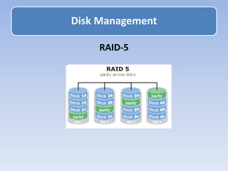 RAID-5
Disk Management
 