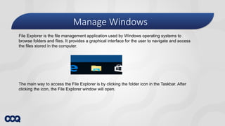 Windows Window Navigation Evolution WindowsIntroduction to windows 2010vERSION OF WINDOWS | PPTX