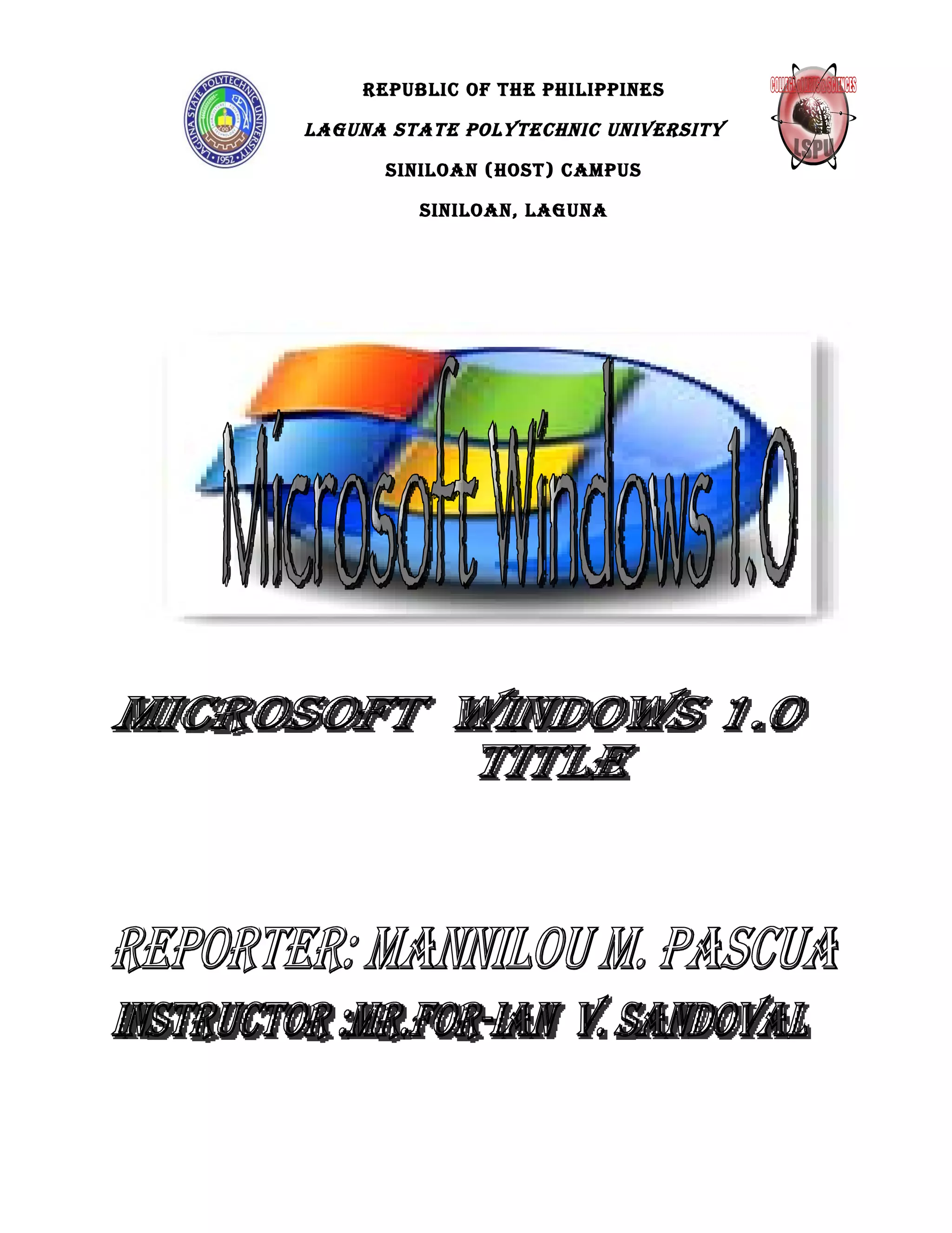 Republic of the philippines

laguna state polytechnic univeRsity

      siniloan (host) campus

         siniloan, laguna
 