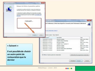 « Suivant »
Il est possiblede choisir
un autre point de
restaurationque le
dernier
Médiathèque - Lorient - 2015
 