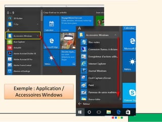 Exemple : Application /
AccessoiresWindows
 