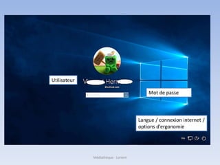 Utilisateur
Mot de passe
Langue / connexion internet /
options d’ergonomie
Médiathèque - Lorient
 