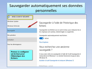 Sauvegarder automatiquement ses données
personnelles
Médiathèque - Lorient
 