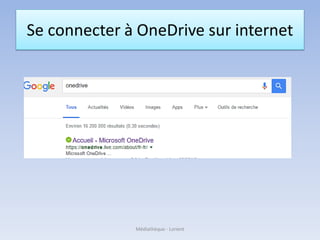 Se connecter à OneDrive sur internet
Médiathèque - Lorient
 