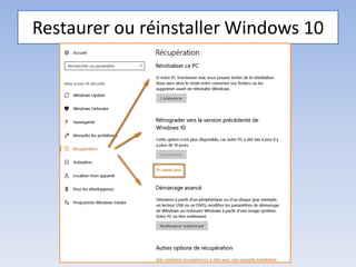 Restaurer ou réinstaller Windows 10
Médiathèque - Lorient
 