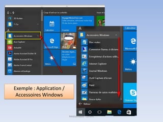 Exemple : Application /
Accessoires Windows
Médiathèque - Lorient
 