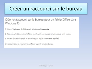 Créer un raccourci sur le bureau
Médiathèque - Lorient
 