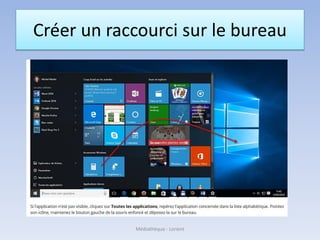 Créer un raccourci sur le bureau
Médiathèque - Lorient
 