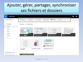 Ajouter, gérer, partager, synchroniser
ses fichiers et dossiers
Médiathèque - Lorient
 