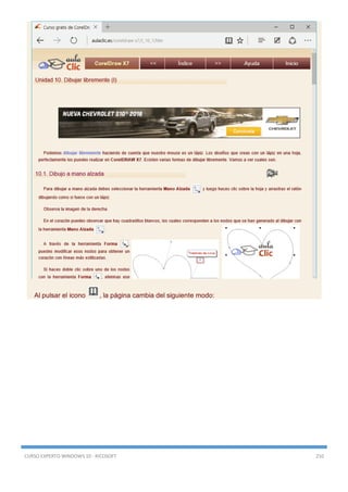 CURSO EXPERTO WINDOWS 10 - RICOSOFT 210
Al pulsar el icono , la página cambia del siguiente modo:
 