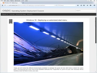 © Novell, Inc. All rights reserved.111
Deploying Windows 10 Start Menu
 