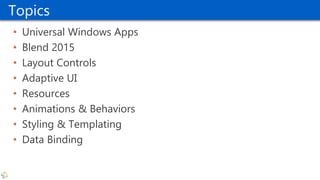 Building & Designing Windows 10 Universal Windows Apps using XAML and C#