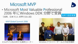Microsoft MVP
M V P
（当時、日本で2人 世界で20人弱）
MVP Global Summit 2006
 
